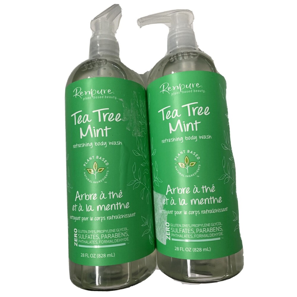 Tea Tree & Mint Refreshing Body Wash Plant Based & Natural Ingredients Lot Of 2